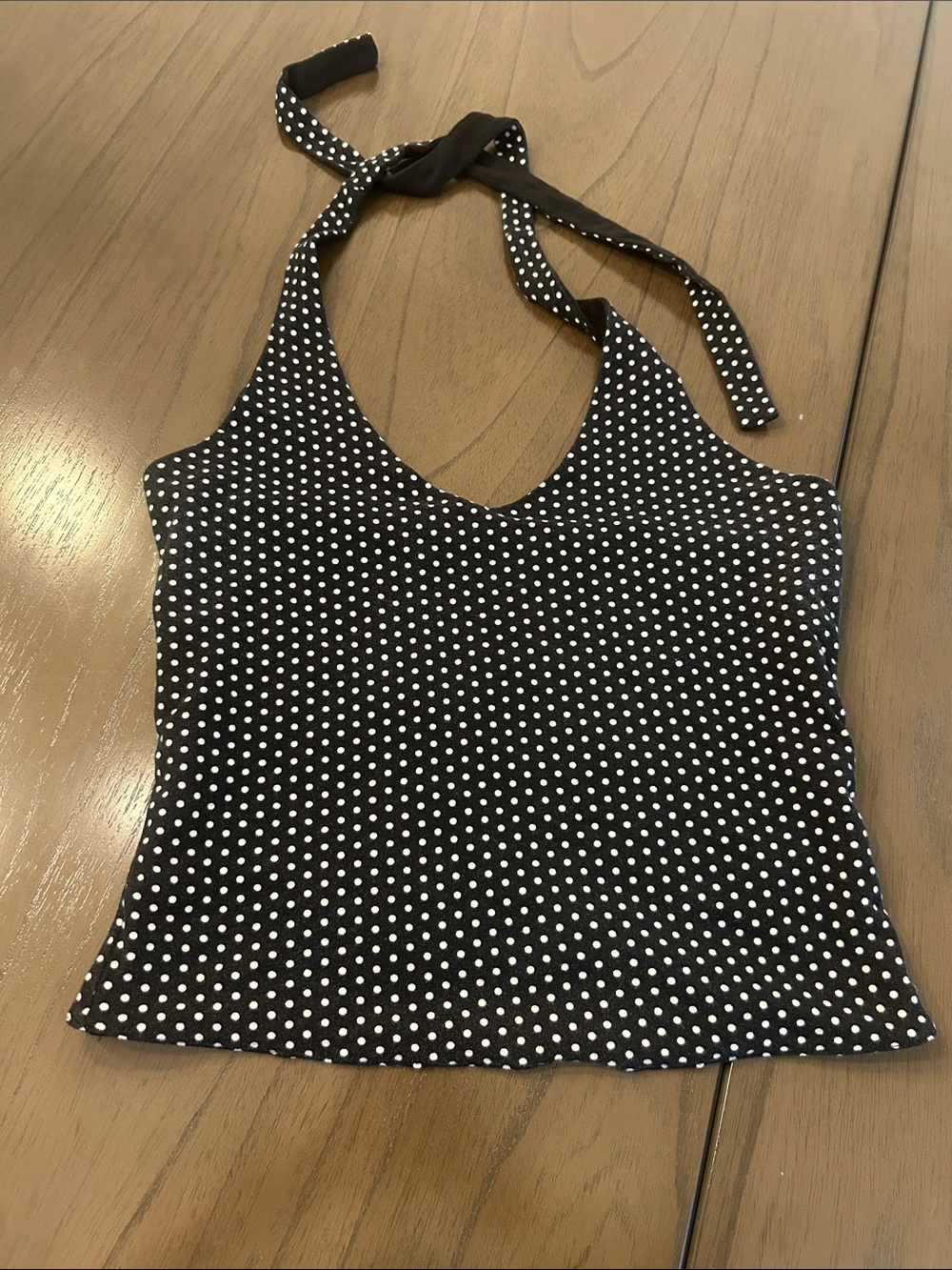 Women’s Black Polka Dot Halter Camisole